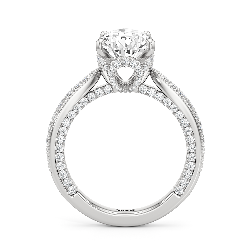 The Chrysler Ring with Pear Cut Diamond in 14KT Platinum view 3
