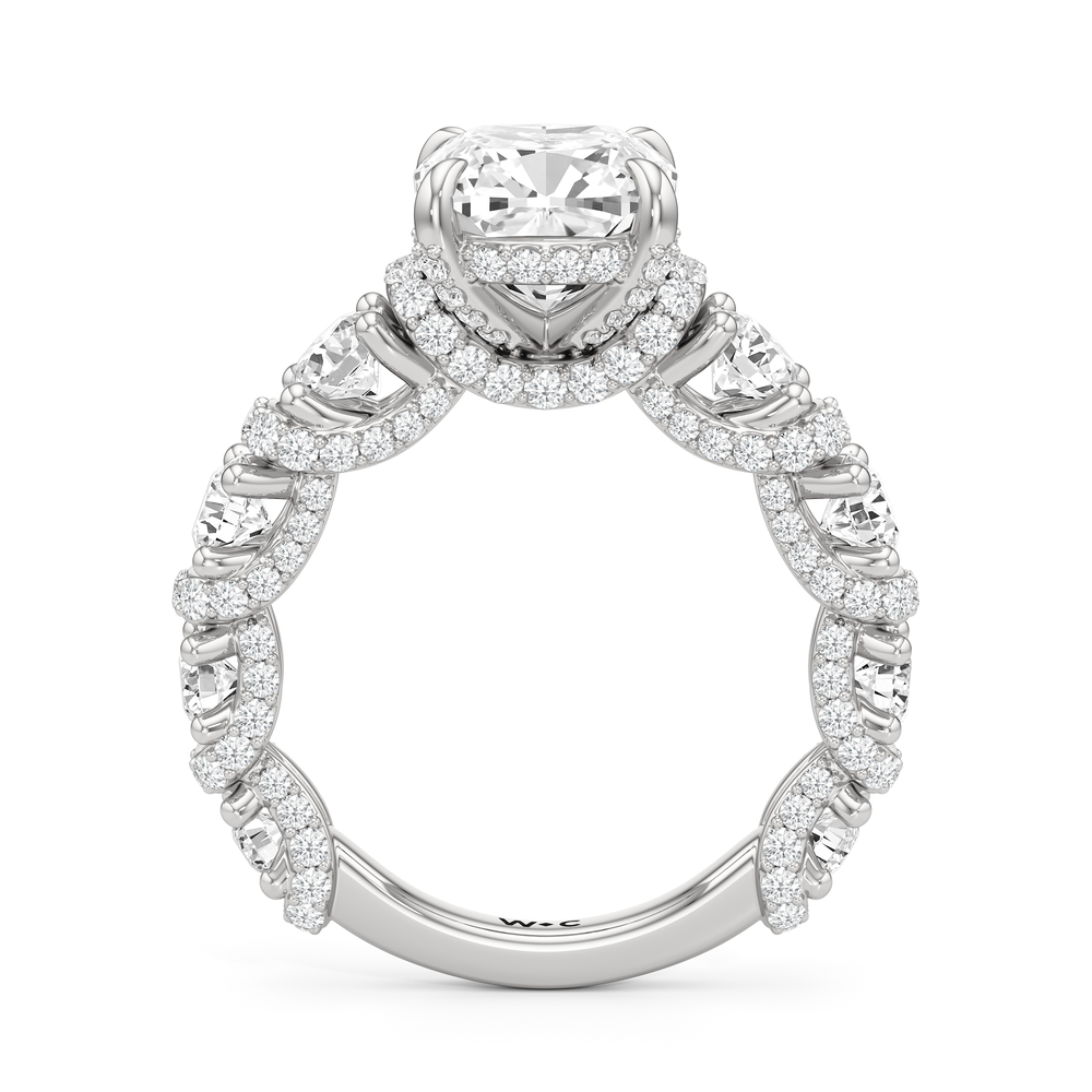 Cushion Cut The Fulton Ring with Lab Grown Diamond in 14KT Platinum view 6
