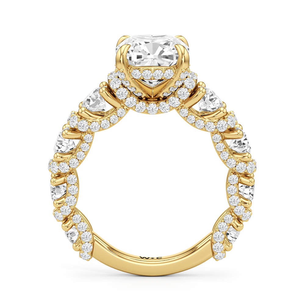 Cushion Cut The Fulton Ring with Lab Grown Diamond in 14KT Yellow Gold view 6
