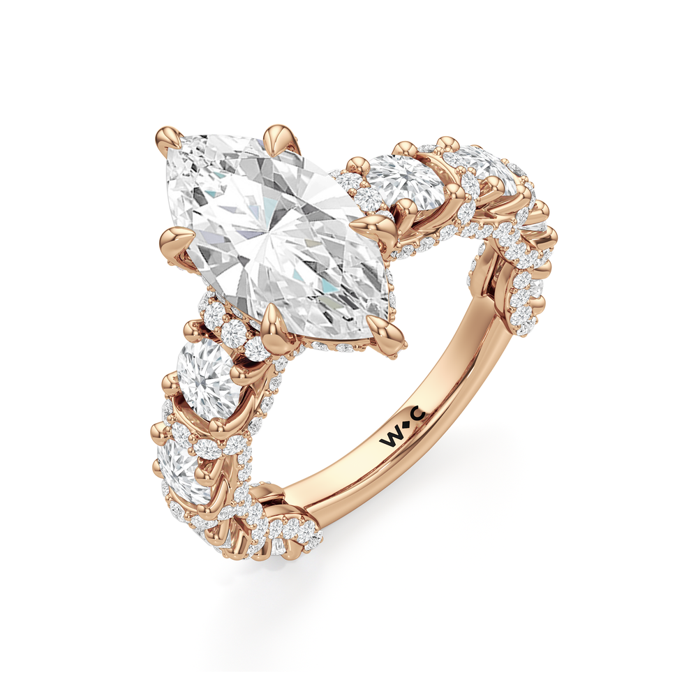Marquise Cut The Fulton Ring with Lab Grown Diamond in 14KT Rose Gold view 7
