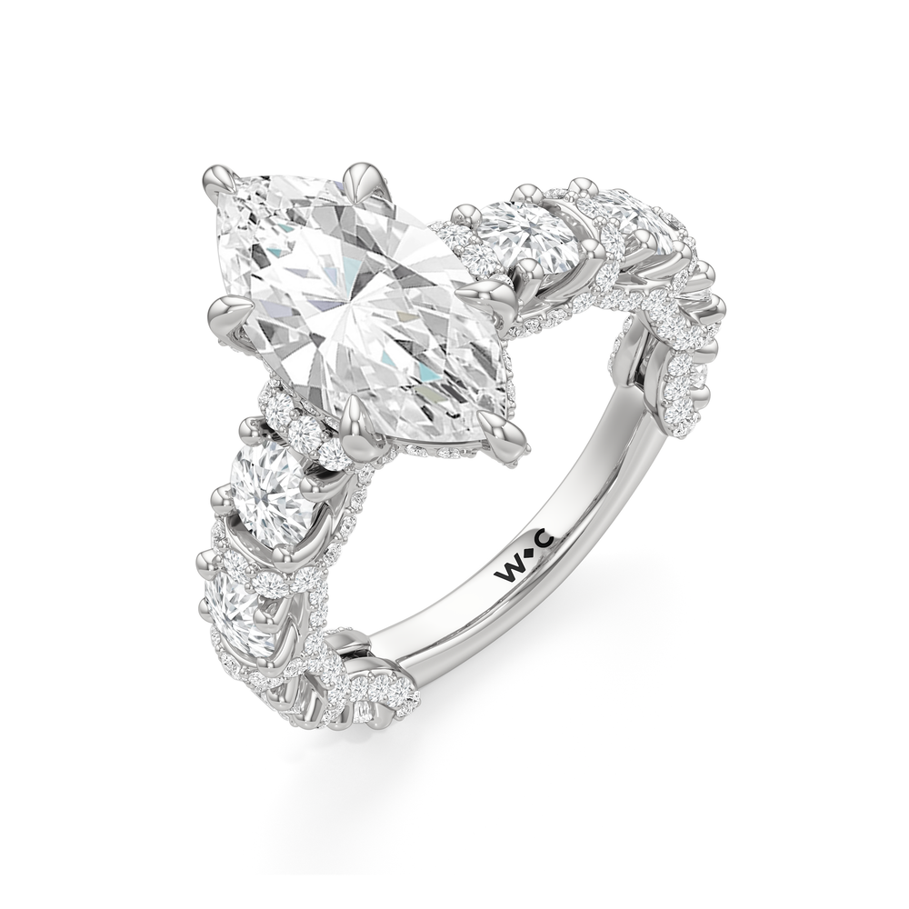 Marquise Cut The Fulton Ring with Lab Grown Diamond in 14KT Platinum view 7
