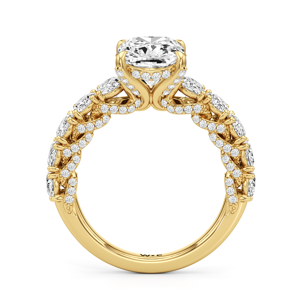Elongated Cushion Cut The Roosevelt Ring with Lab Grown Diamond in 14KT Yellow Gold view 6
