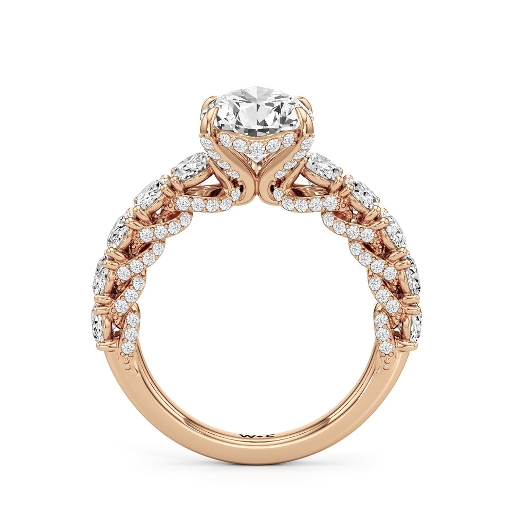 Pear Cut The Roosevelt Ring with Lab Grown Diamond in 14KT Rose Gold view 6
