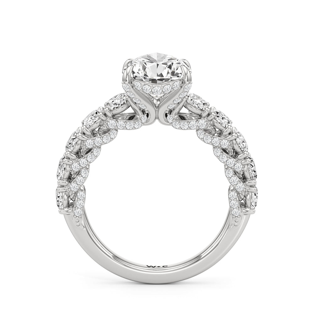 Pear Cut The Roosevelt Ring with Lab Grown Diamond in 14KT Platinum view 6
