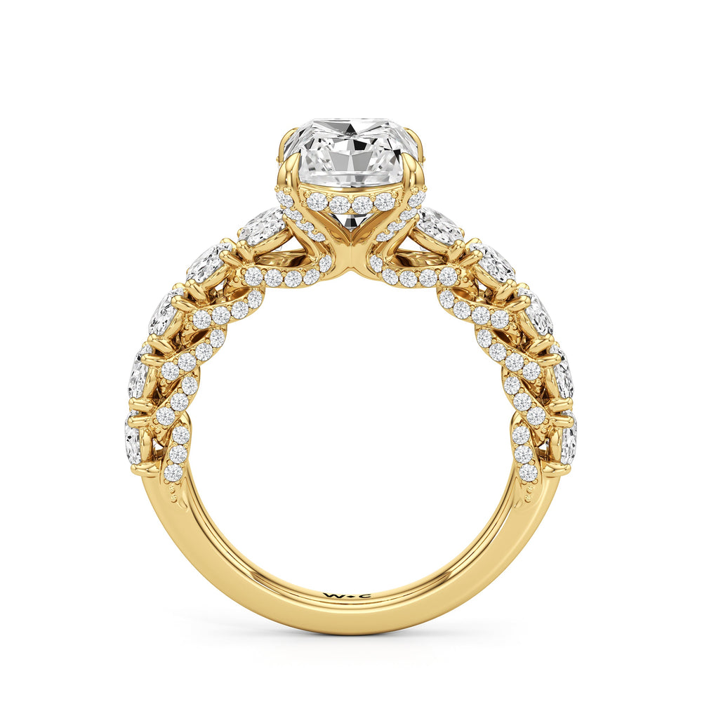 Radiant Cut The Roosevelt Ring with Lab Grown Diamond in 14KT Yellow Gold view 6
