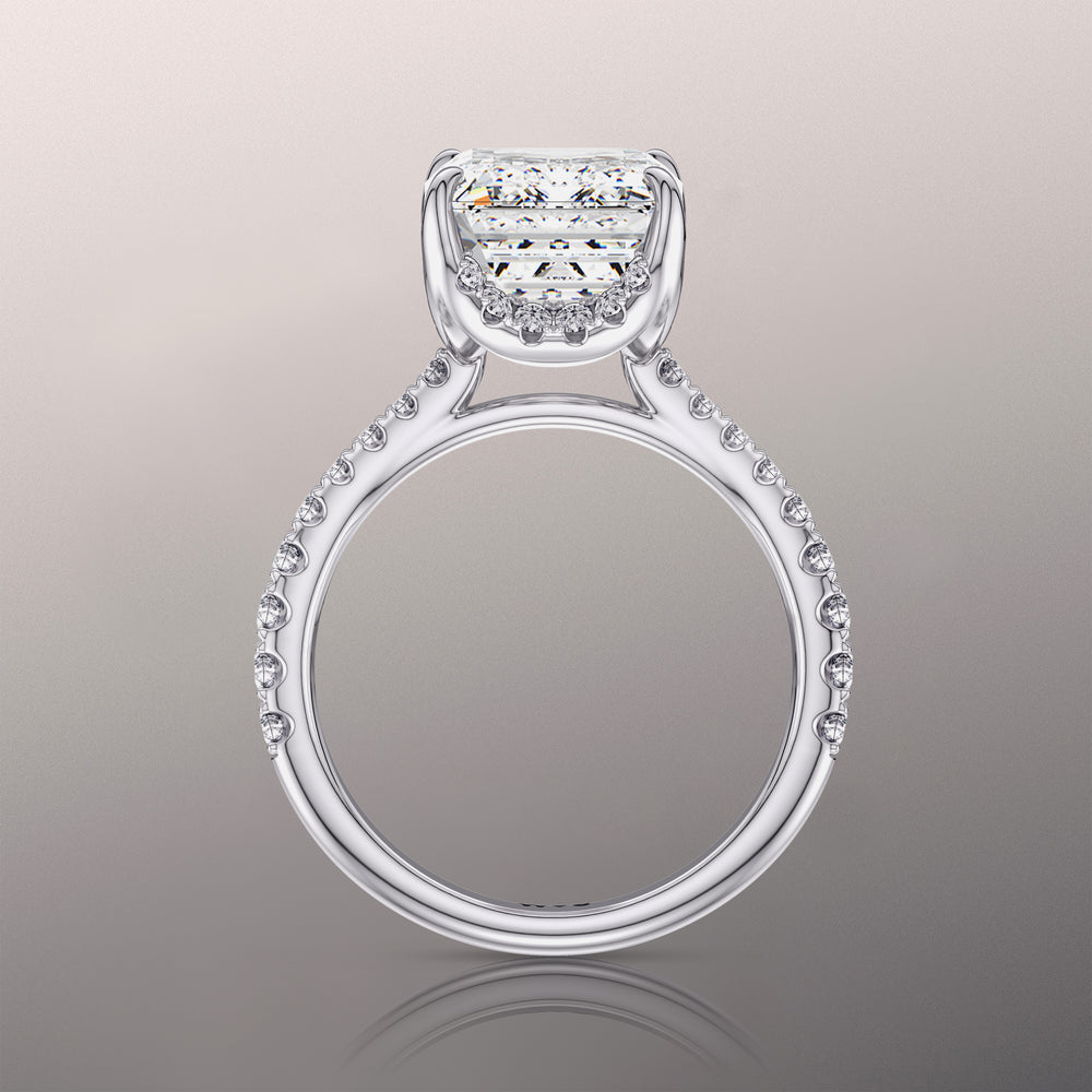 The Cassatt Ring with Emerald Cut Diamond in 14KT Platinum view 4

