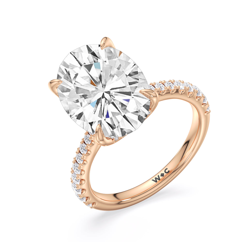 Oval Cut The Cassatt Ring with Lab Grown Diamond in 14KT Rose Gold view 4
