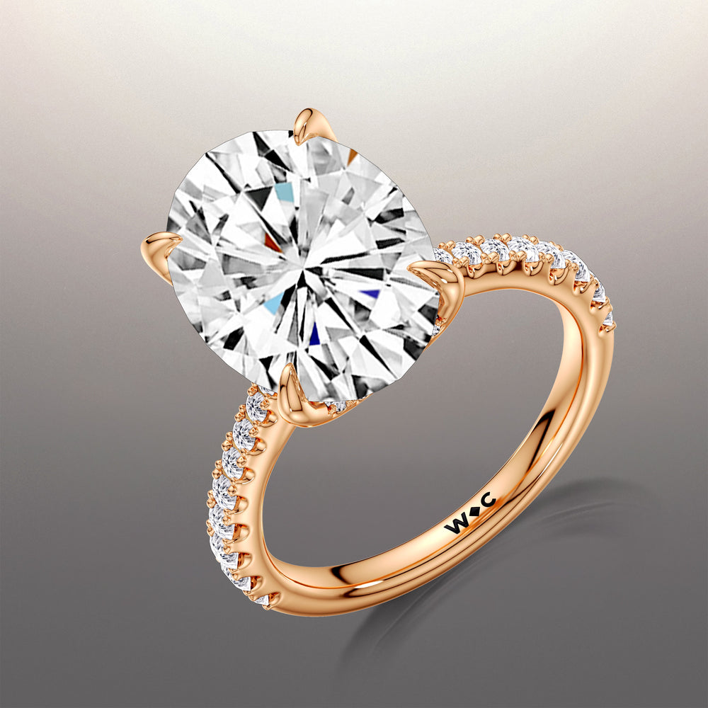 The Cassatt Ring with Oval Cut Diamond in 14KT Rose Gold view 3
