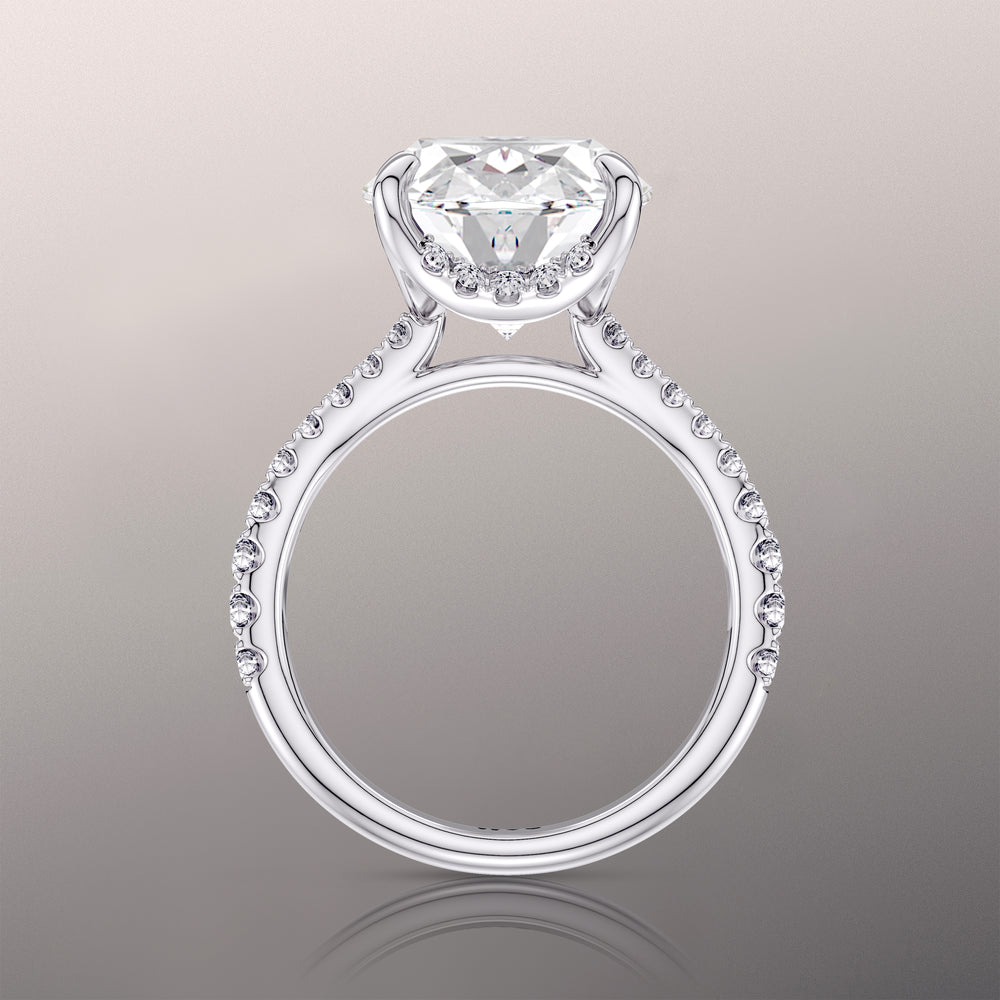The Cassatt Ring with Oval Cut Diamond in 14KT Platinum view 4
