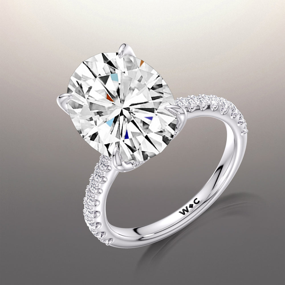 The Cassatt Ring with Oval Cut Diamond in 14KT Platinum view 3
