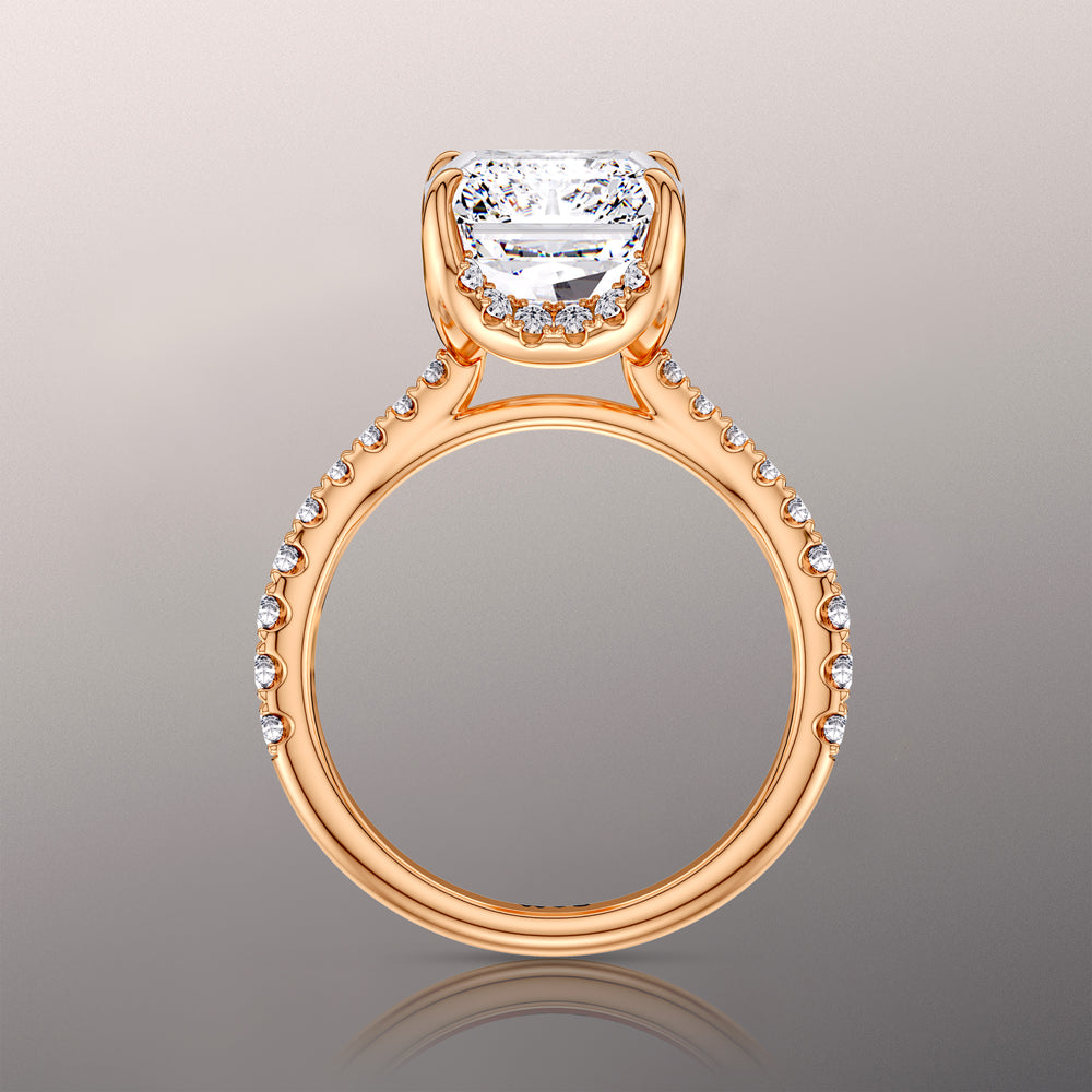 The Cassatt Ring with Radiant Cut Diamond in 14KT Rose Gold view 4
