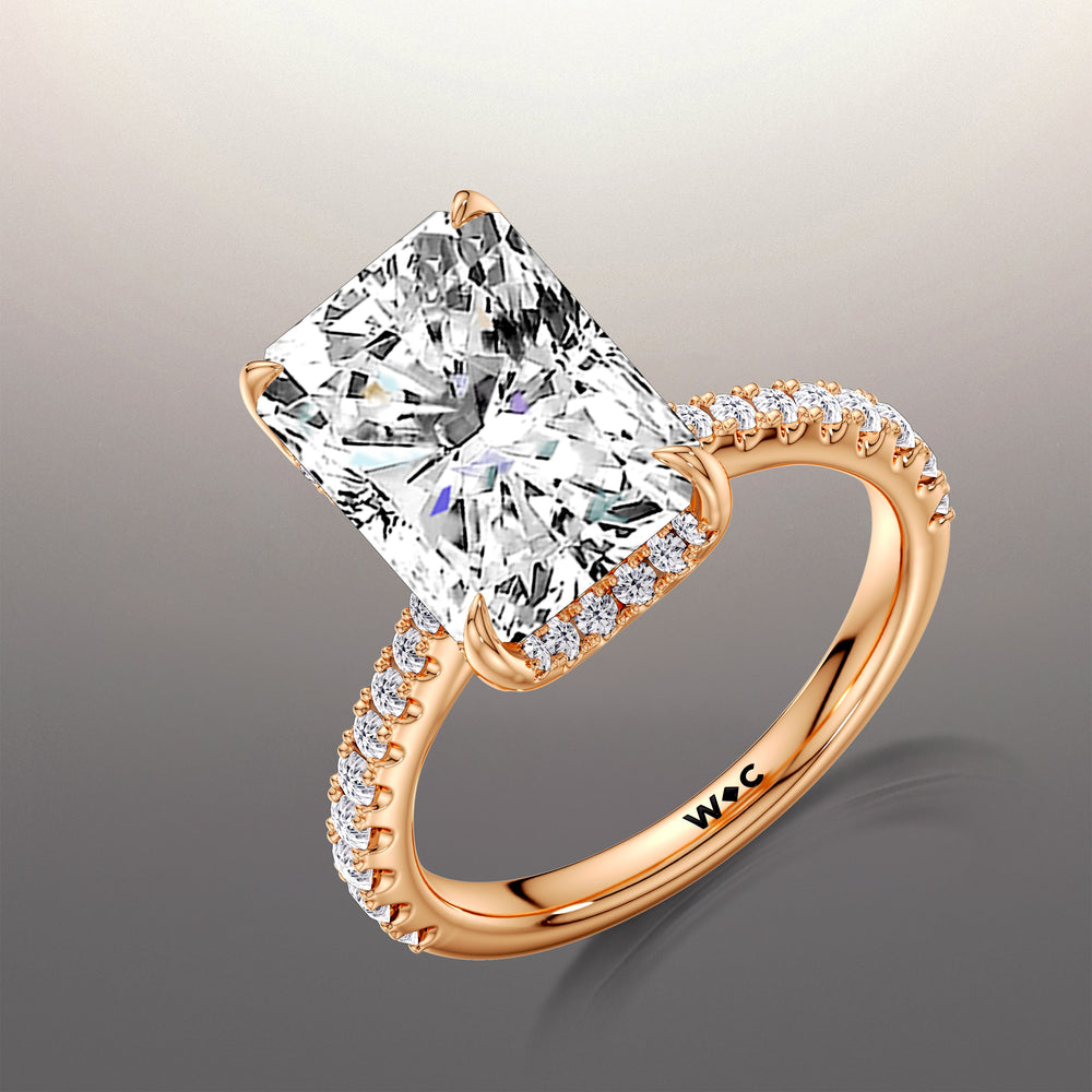 The Cassatt Ring with Radiant Cut Diamond in 14KT Rose Gold view 3
