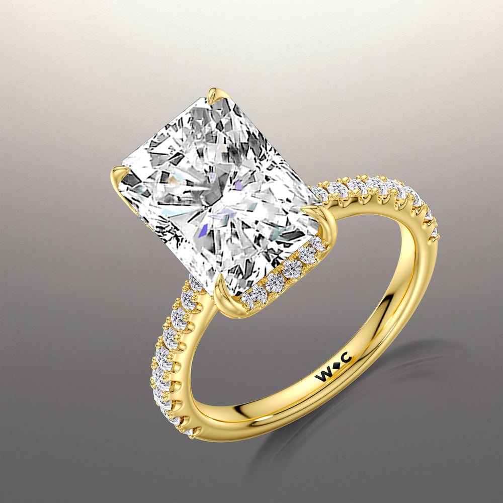 The Cassatt Ring with Radiant Cut Diamond in 14KT Yellow Gold view 3
