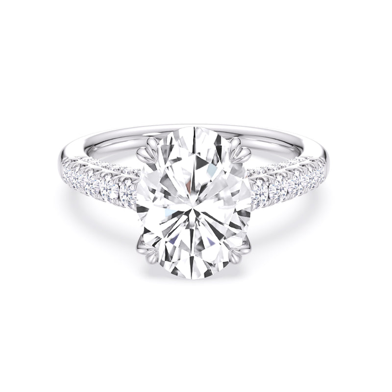 Elegance Tapered Accent Bridge Engagement Ring