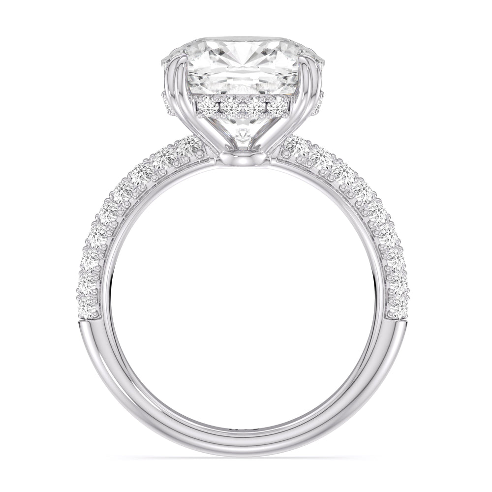 Elegance Double Prong Engagement Ring with Cushion Cut Diamond in 14KT Platinum view 4
