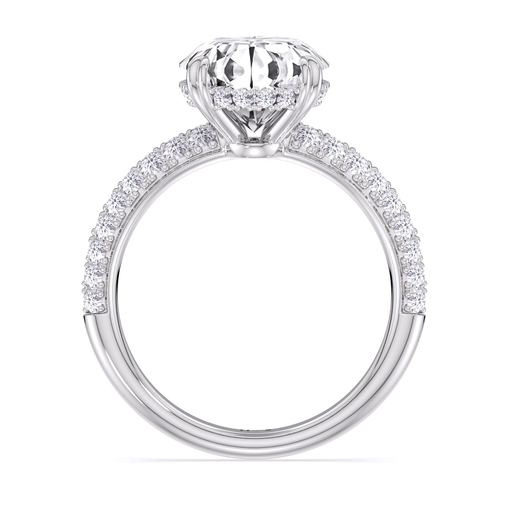 Elegance Double Prong Engagement Ring with Oval Cut Diamond in 14KT Platinum view 4
