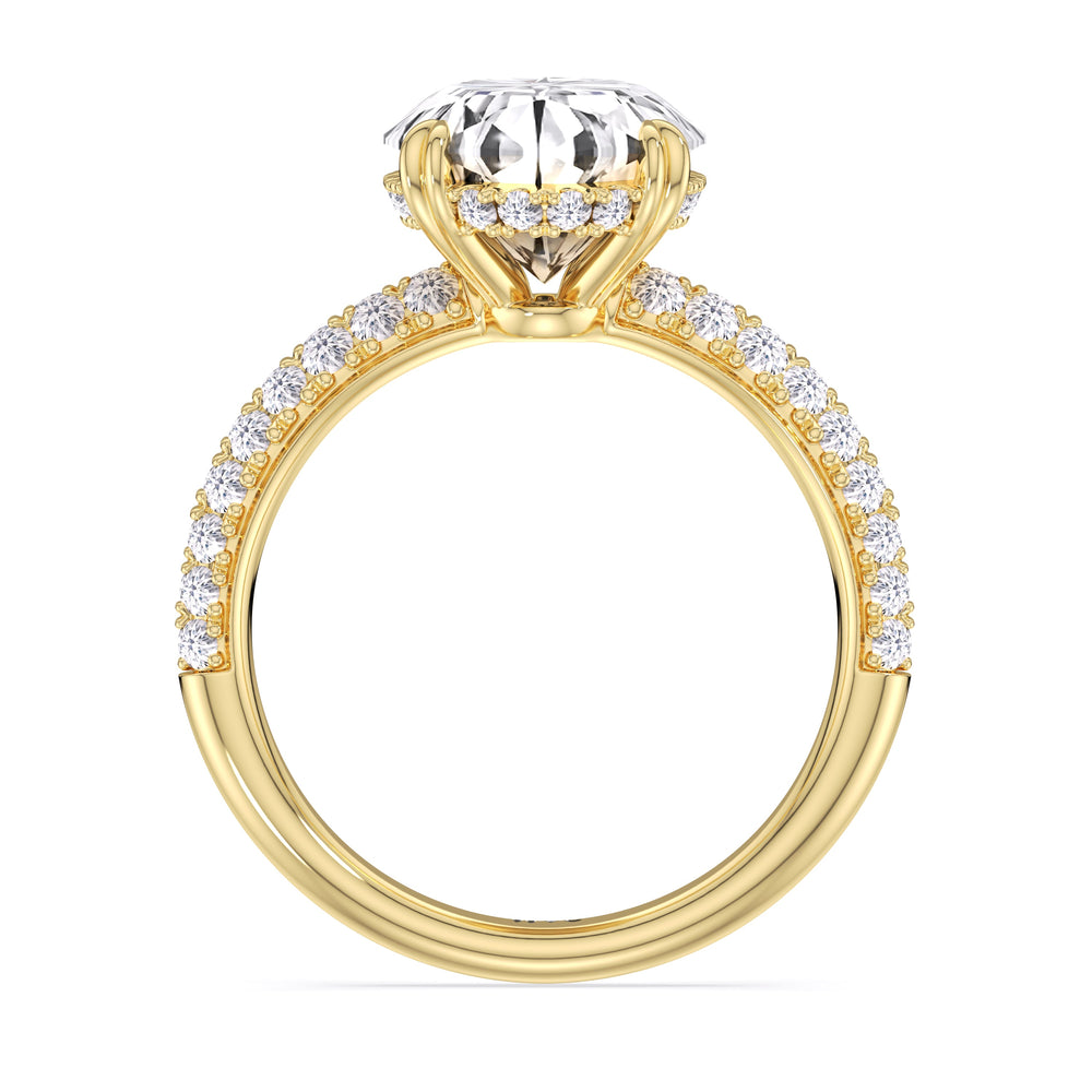 Elegance Double Prong Engagement Ring with Oval Cut Diamond in 14KT Yellow Gold view 4
