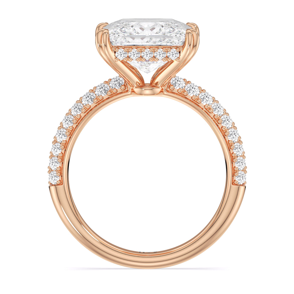 Elegance Double Prong Engagement Ring with Princess Cut Diamond in 14KT Rose Gold view 4
