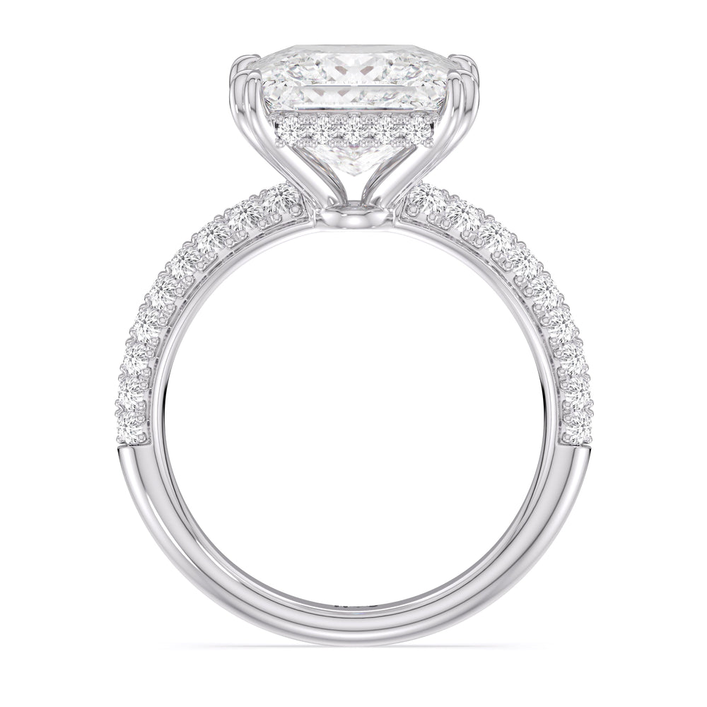 Elegance Double Prong Engagement Ring with Princess Cut Diamond in 14KT Platinum view 4
