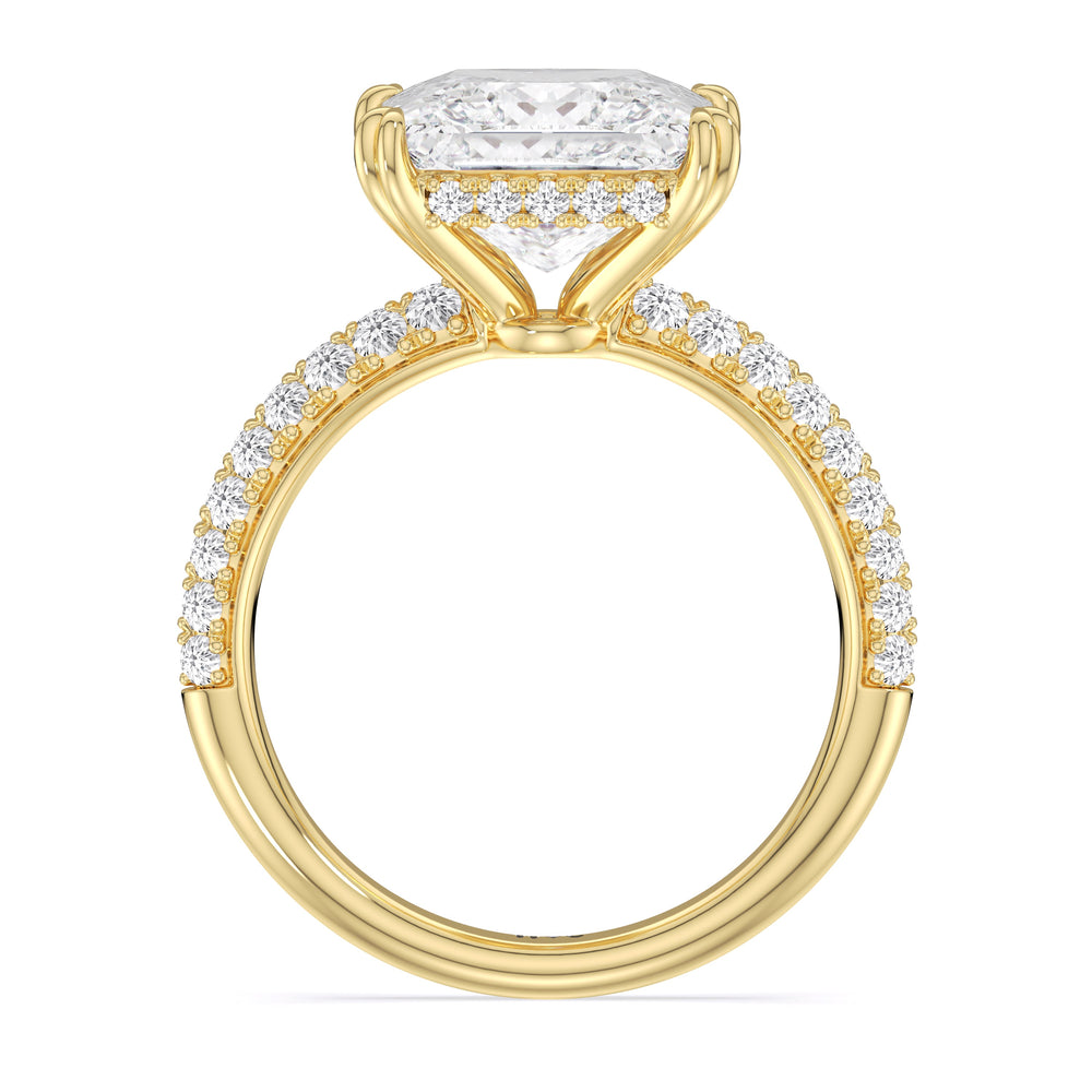 Elegance Double Prong Engagement Ring with Princess Cut Diamond in 14KT Yellow Gold view 4
