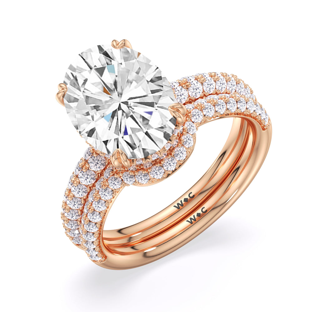 Elegance Double Prong Engagement Ring with Cushion Cut Diamond in 14KT Rose Gold view 6
