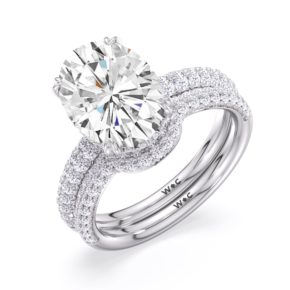 Elegance Double Prong Engagement Ring with Cushion Cut Diamond in 14KT Platinum view 6
