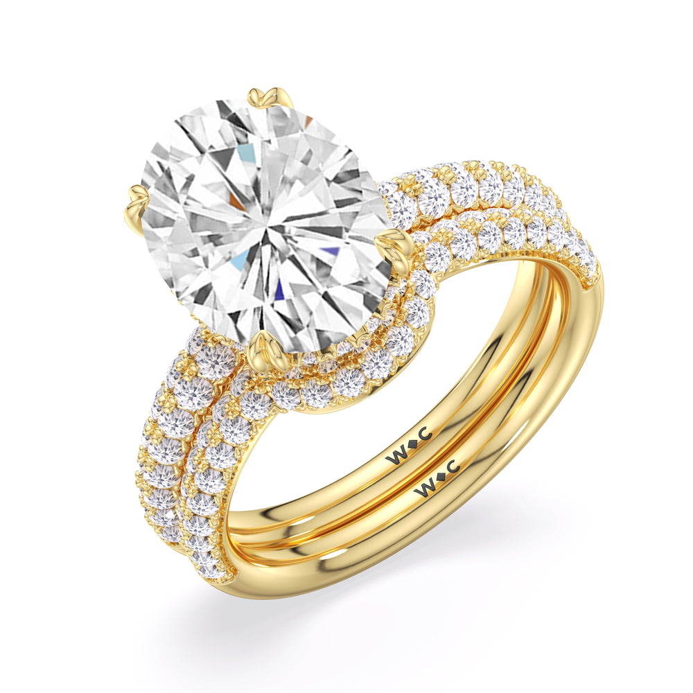Elegance Double Prong Engagement Ring with Cushion Cut Diamond in 14KT Yellow Gold view 6
