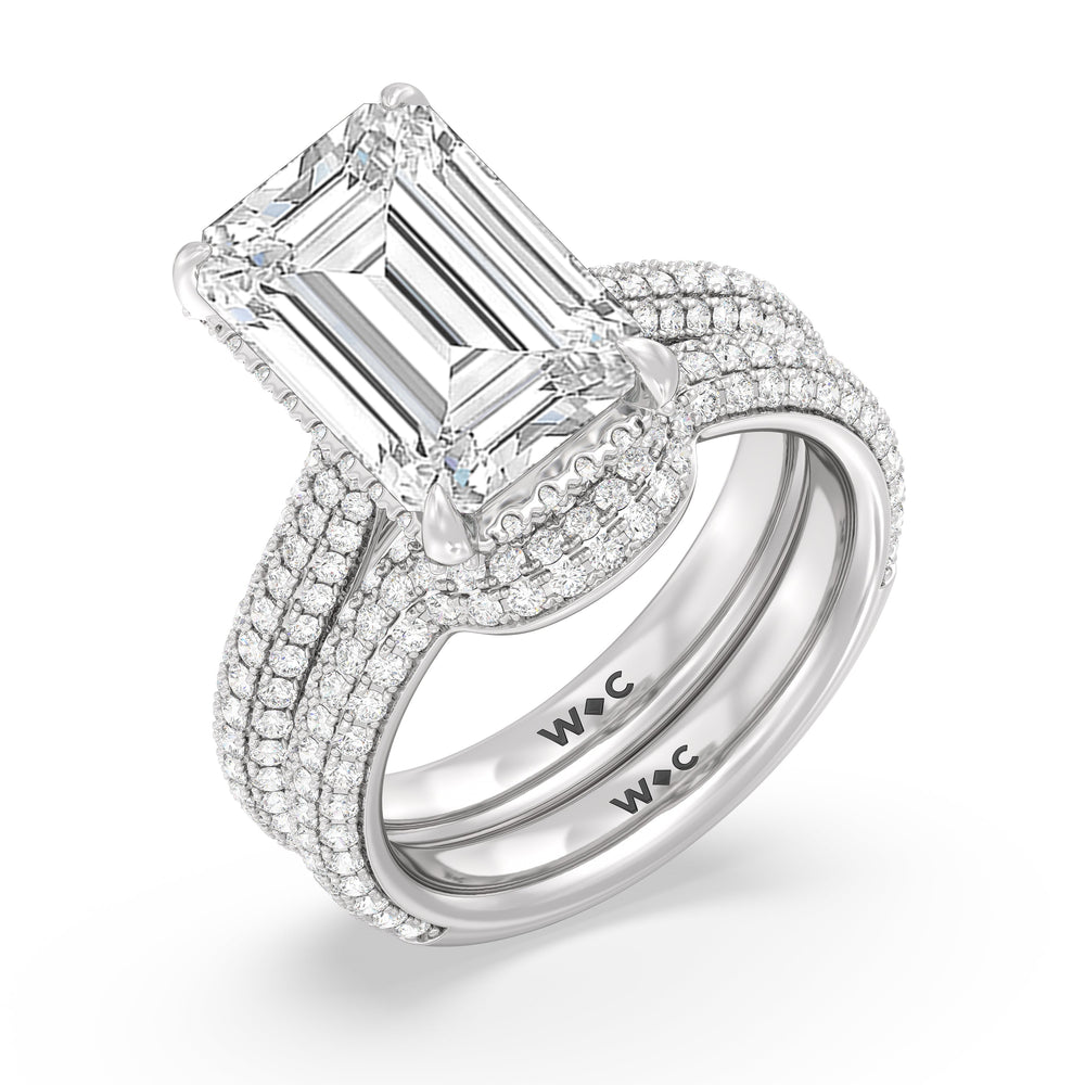 Elegance Studded Basket Engagement Ring with Pear Cut Diamond in 14KT Platinum view 4
