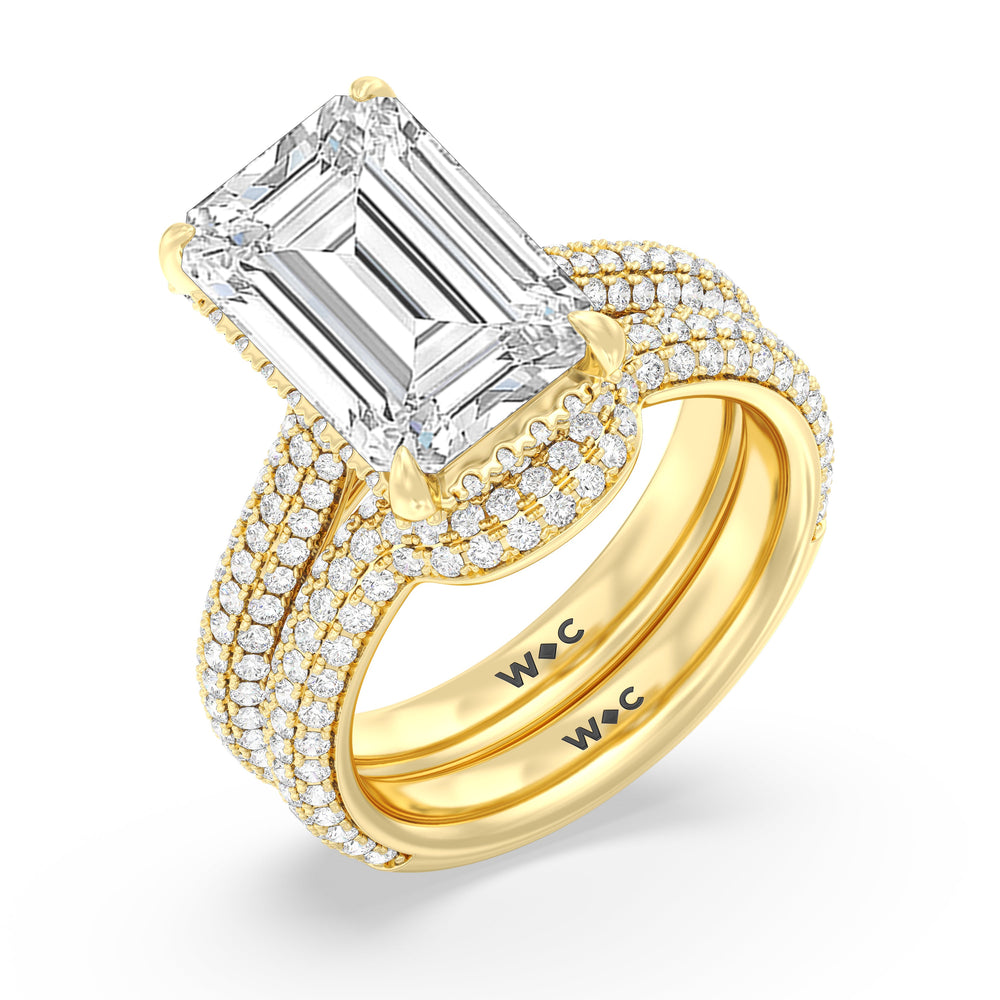 Elegance Studded Basket Engagement Ring with Pear Cut Diamond in 14KT Yellow Gold view 4
