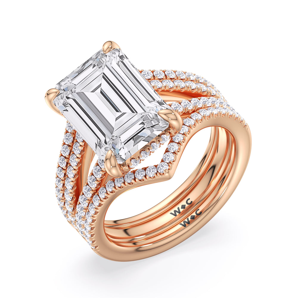 Pear Cut Elegance Split Shank Pave Engagement Ring with Lab Grown Diamond in 14KT Rose Gold view 6

