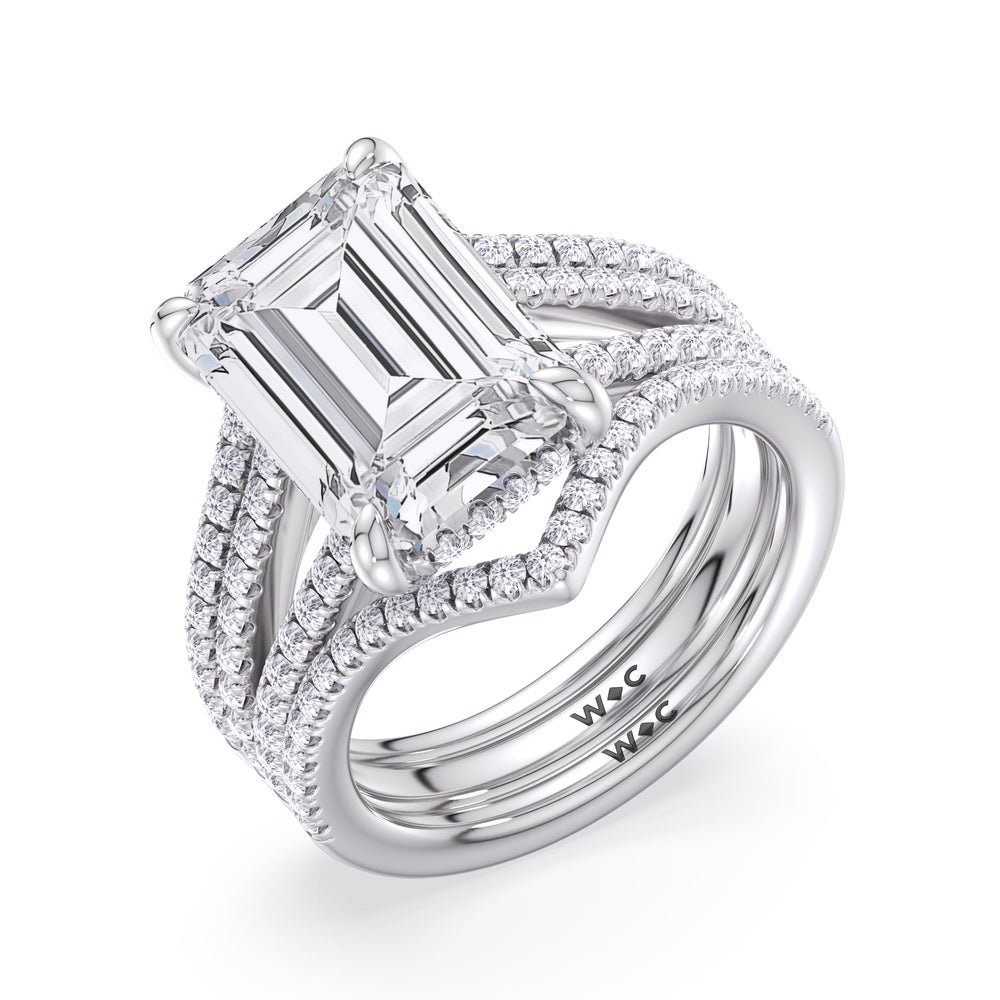 Pear Cut Elegance Split Shank Pave Engagement Ring with Lab Grown Diamond in 14KT Platinum view 6
