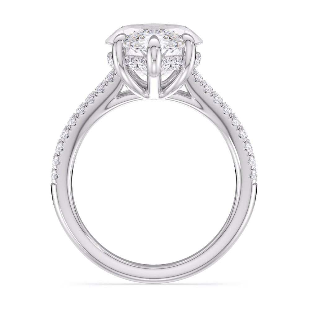 Marquise Cut Elegance Split Shank Pave Engagement Ring with Lab Grown Diamond in 14KT Platinum view 4
