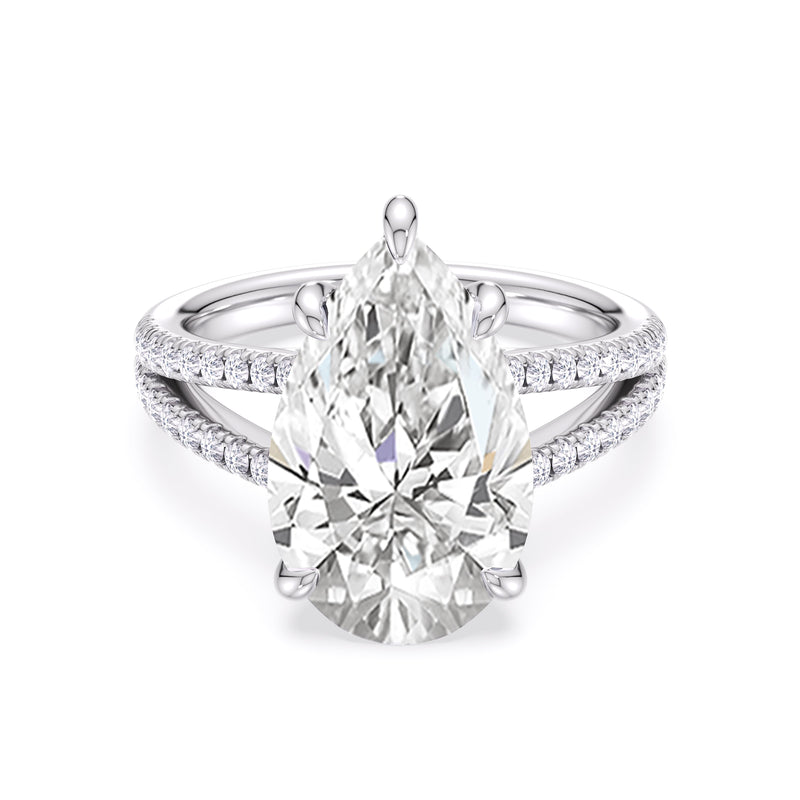 Elegance Split Shank Pave Engagement Ring