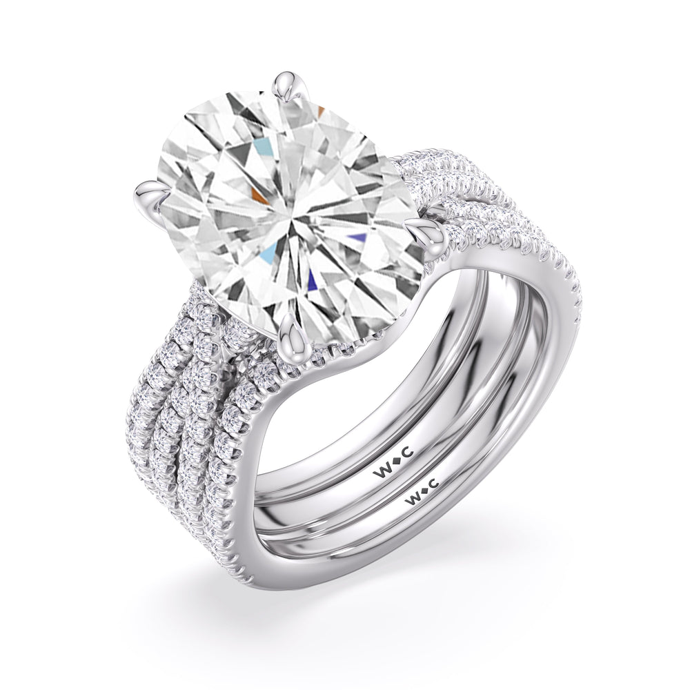 Round Cut Elegance Twisted Pave Engagement Ring with Lab Grown Diamond in 14KT Platinum view 6
