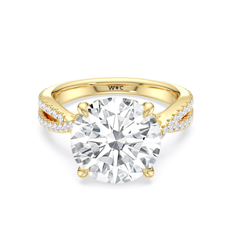 Elegance Twisted Pave Engagement Ring