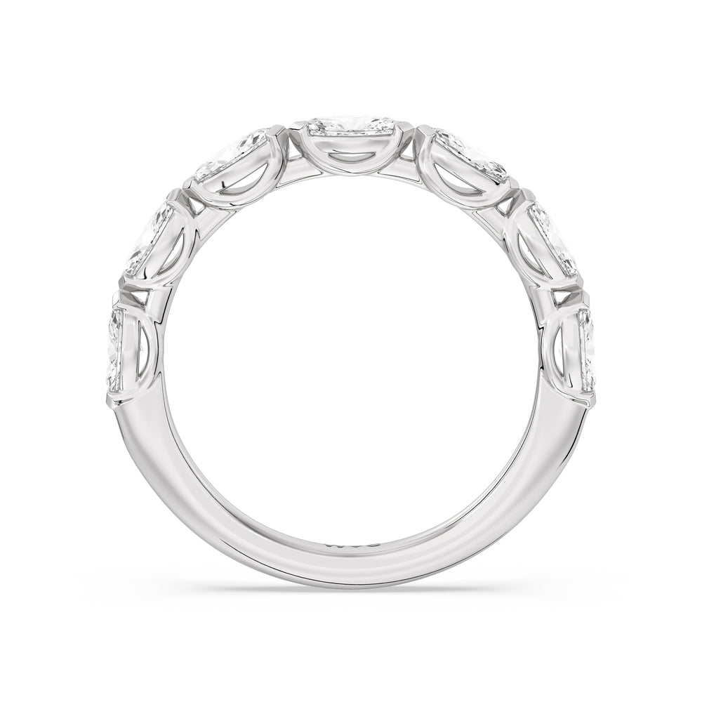 Elegance Marquise Accent Studded Diamond Wedding Band with Platinum Cut Diamond in 14KT Platinum view 2
