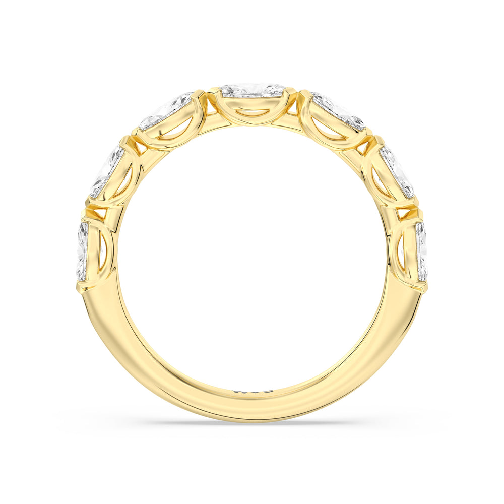 Elegance Marquise Accent Studded Diamond Wedding Band with 18KT Yellow Gold Cut Diamond in 14KT Yellow Gold view 2
