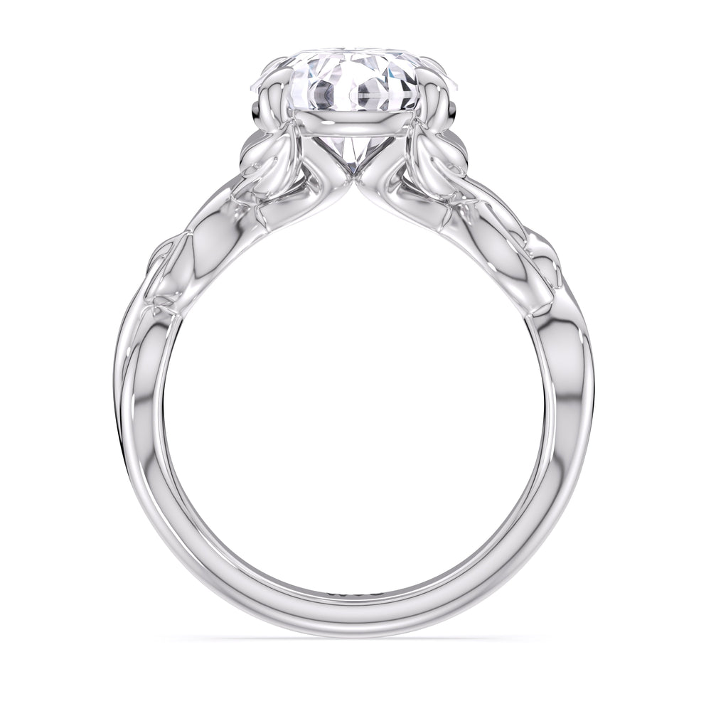Whispering Vine Solitaire Engagement Ring with Round Cut Diamond in 14KT Platinum view 2
