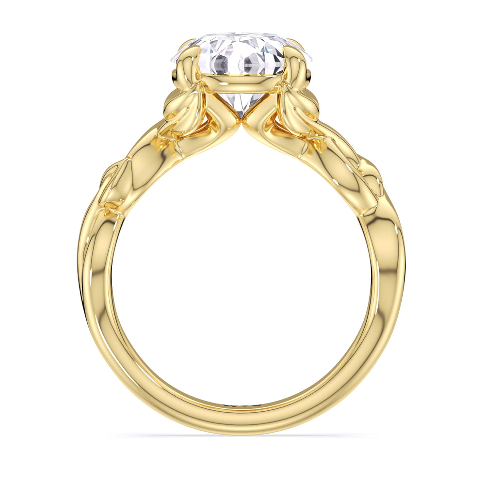 Whispering Vine Solitaire Engagement Ring with Round Cut Diamond in 14KT Yellow Gold view 2
