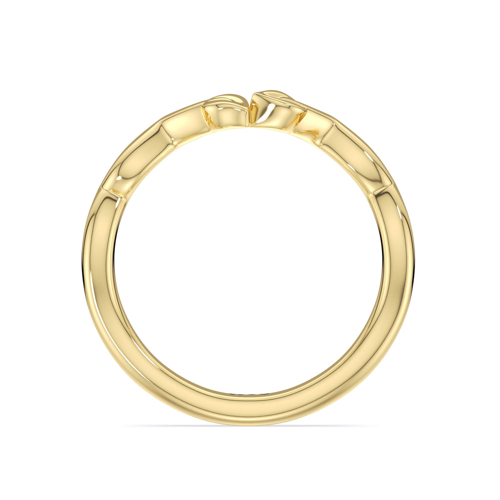 Whispering Vine Solitaire Wedding Band with 18KT Yellow Gold Cut Diamond in 14KT Yellow Gold view 2
