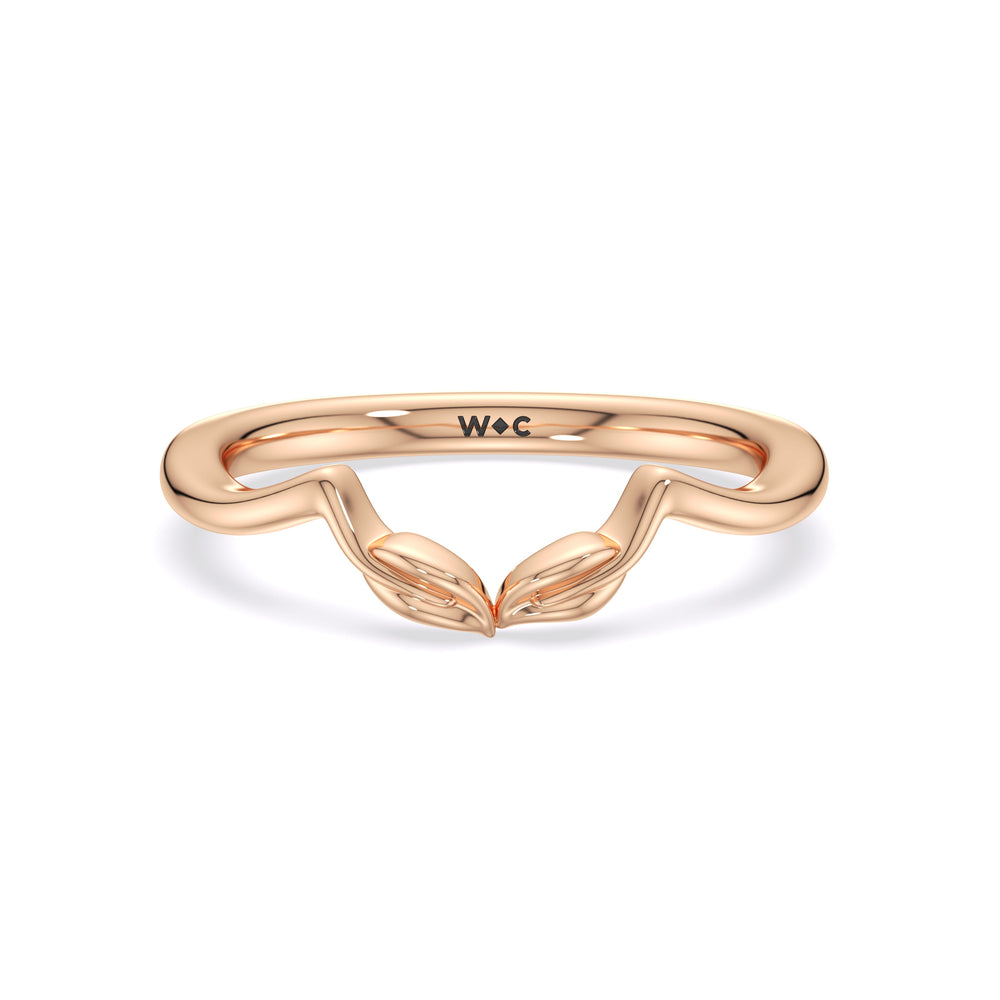 Garden Vine Wedding Band with 18KT Rose Gold Cut Diamond in 14KT Rose Gold view 1
