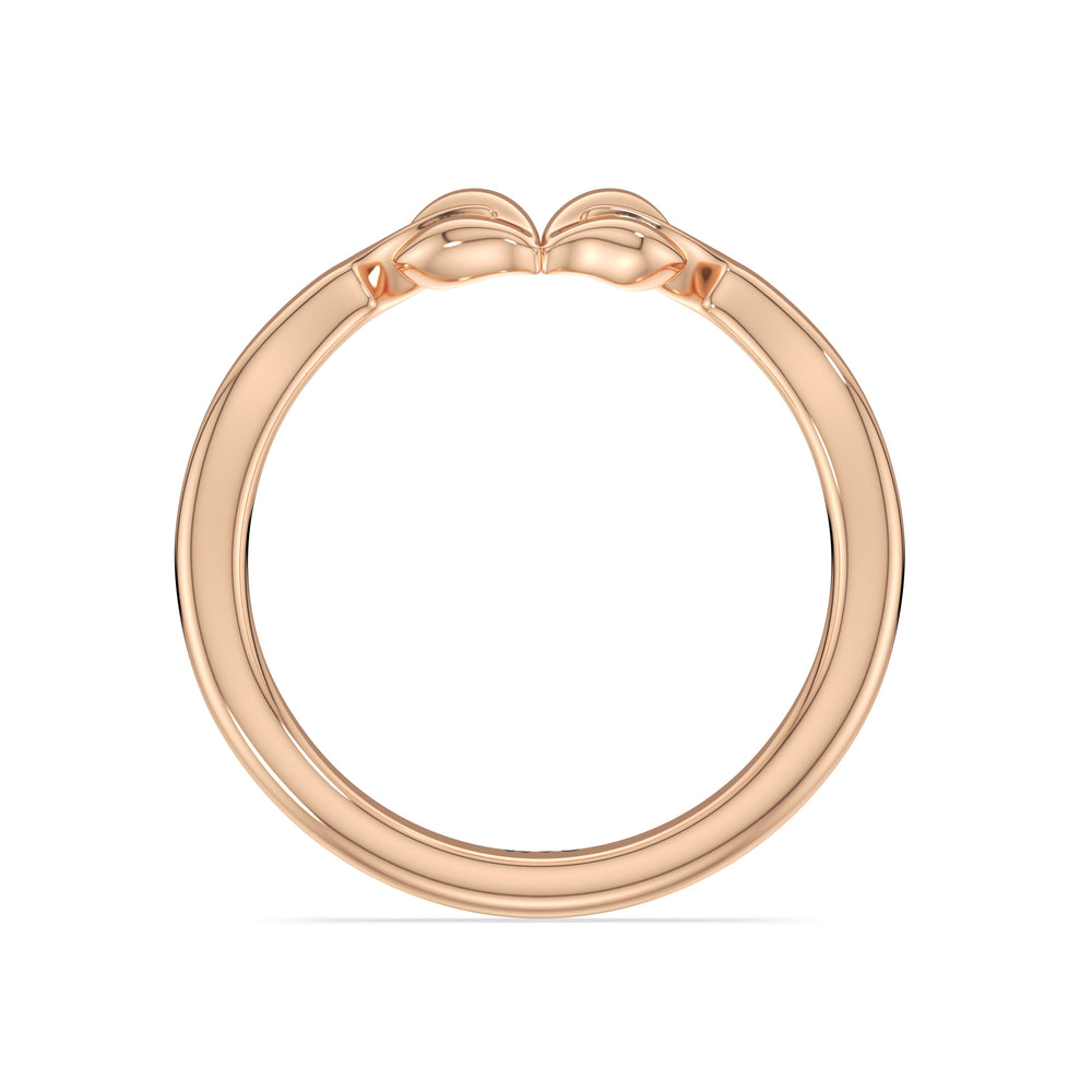 Garden Vine Wedding Band with 18KT Rose Gold Cut Diamond in 14KT Rose Gold view 2
