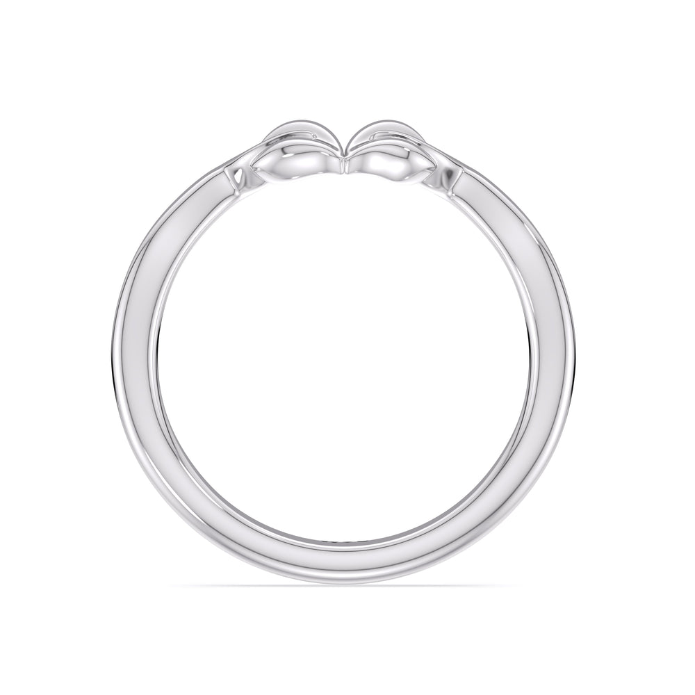 Garden Vine Wedding Band with Platinum Cut Diamond in 14KT Platinum view 2
