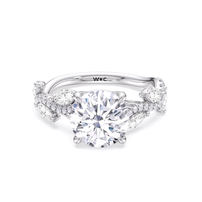 Rustic Vine Split Shank Engagement Ring