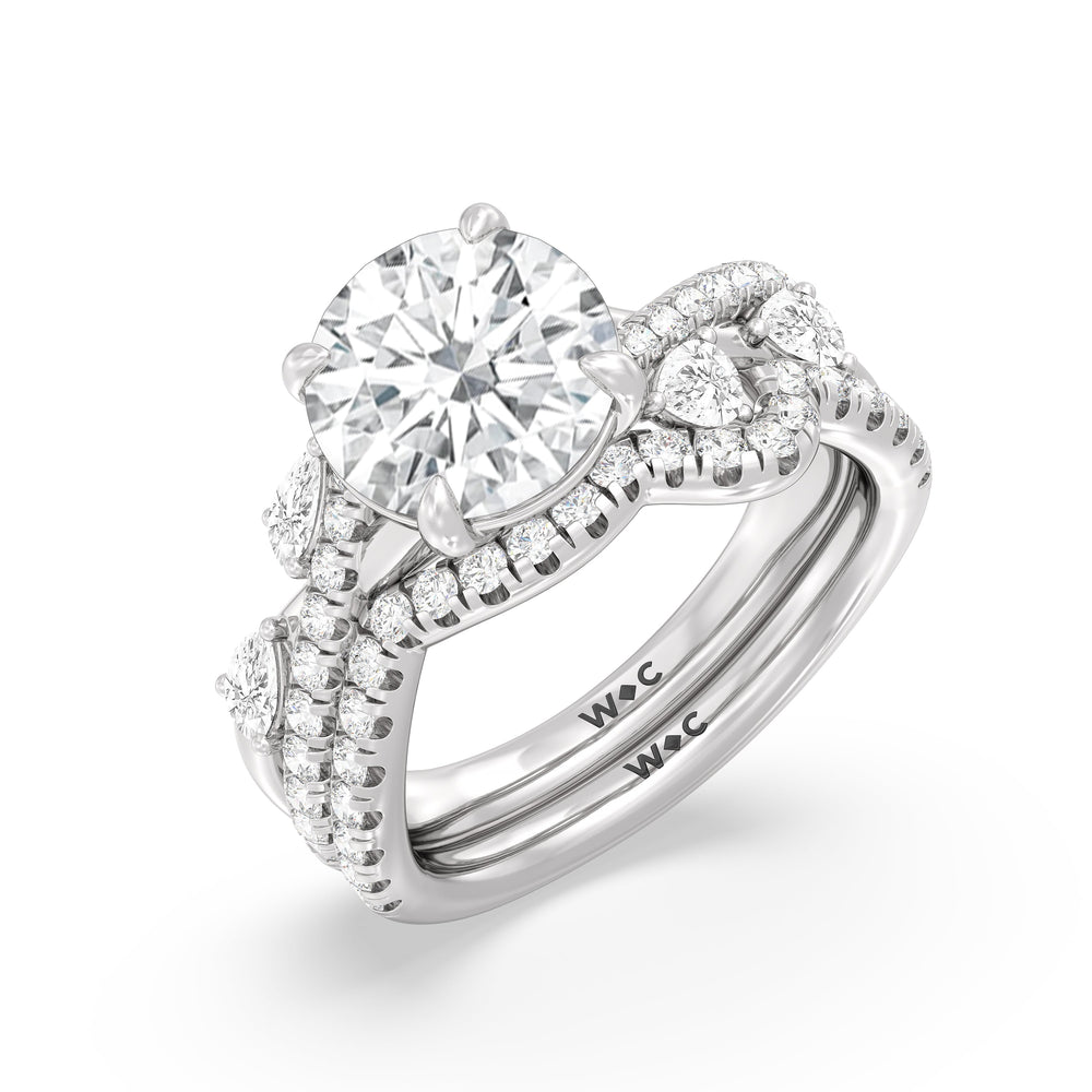 Regal Vine Engagement Ring with Cushion Cut Diamond in 14KT Platinum view 4
