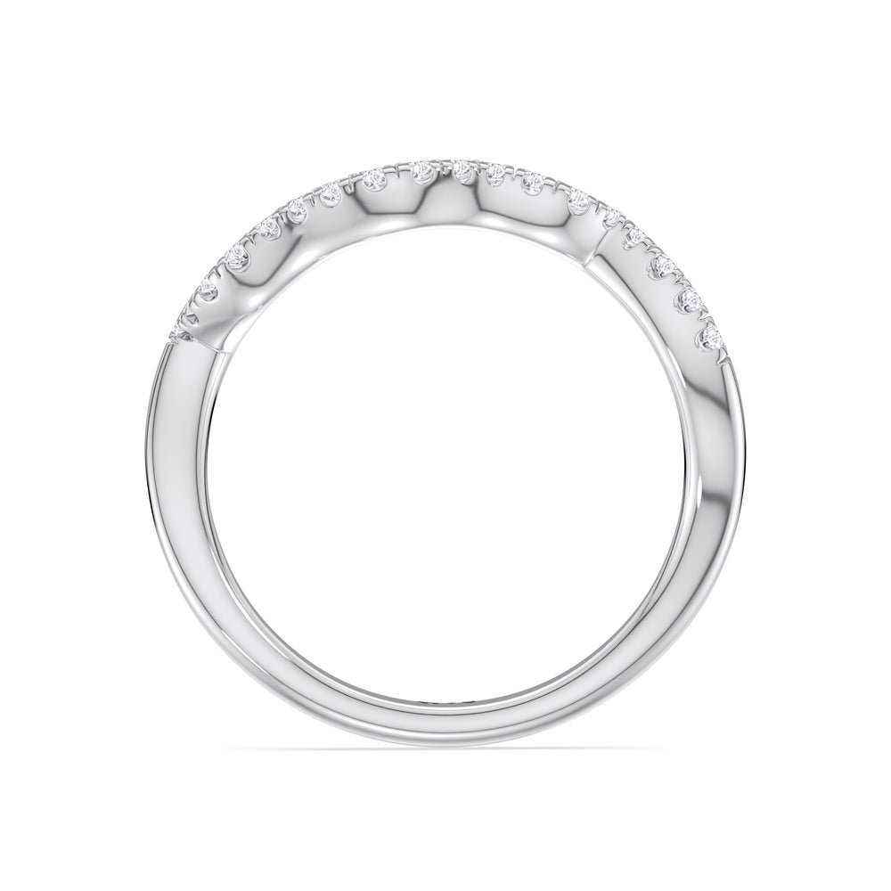 Enchanting Vine Diamond Wedding Band with Platinum Cut Diamond in 14KT Platinum view 2
