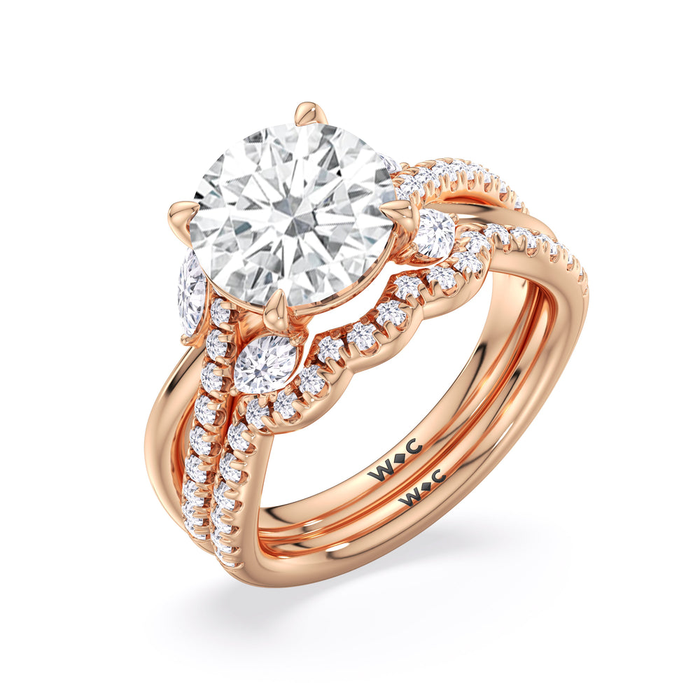 Winding Vine Engagement Ring with Round Cut Diamond in 14KT Rose Gold view 6
