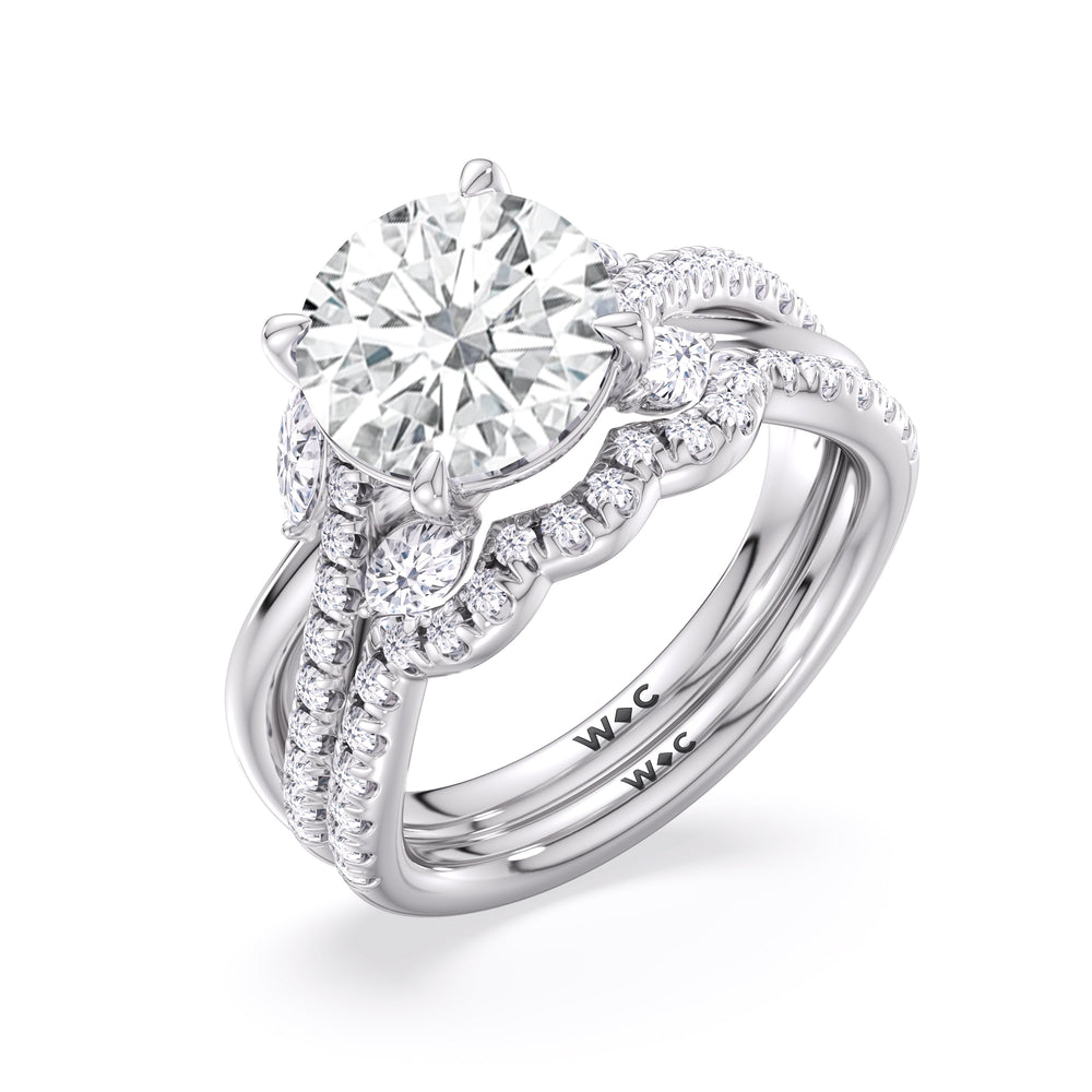Winding Vine Engagement Ring with Round Cut Diamond in 14KT Platinum view 6
