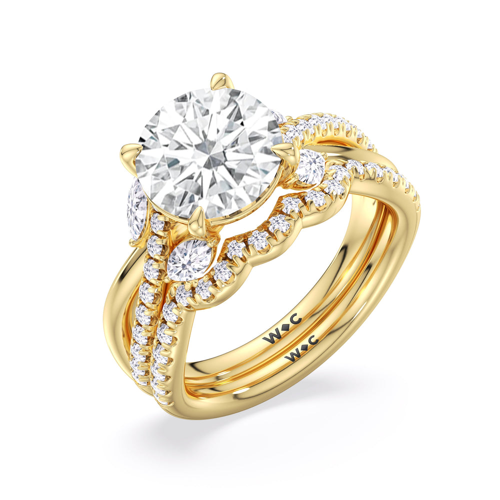 Winding Vine Engagement Ring with Princess Cut Diamond in 14KT Yellow Gold view 6
