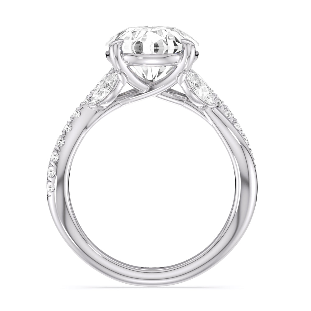 Winding Vine Engagement Ring with Round Cut Diamond in 14KT Platinum view 4
